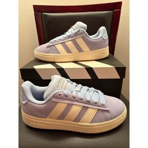 New Adidas Grand Court Alpha 00s Blue Suede Lace Up Sneakers  Women's 8.5